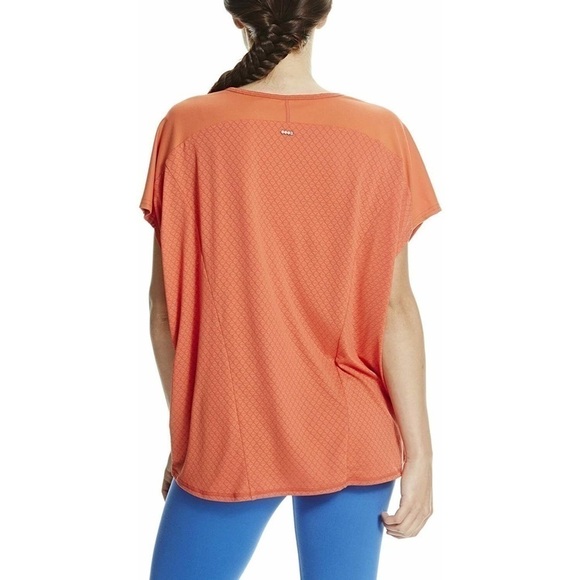 bench Cap Sleeve Geo Mesh Tee Red Orange Size Medium - Picture 12 of 13